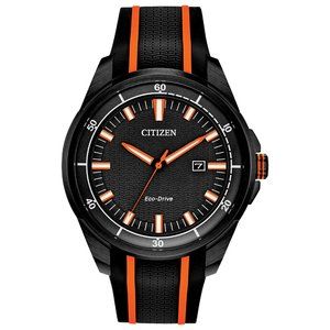 Citizen Day Date Display 45mm Orange Stripe Watch